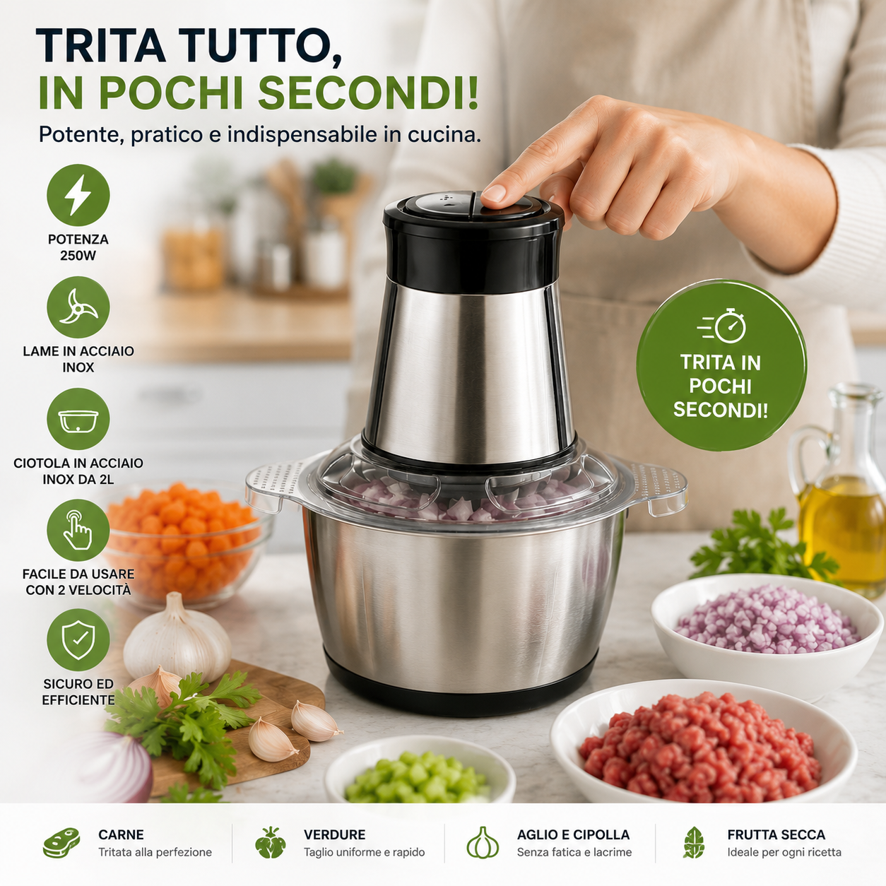 TRITATUTTO ELETTRICO MULTIFUNZIONE